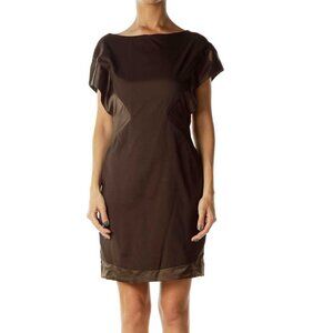Iodice Brown Satin Detail Dress